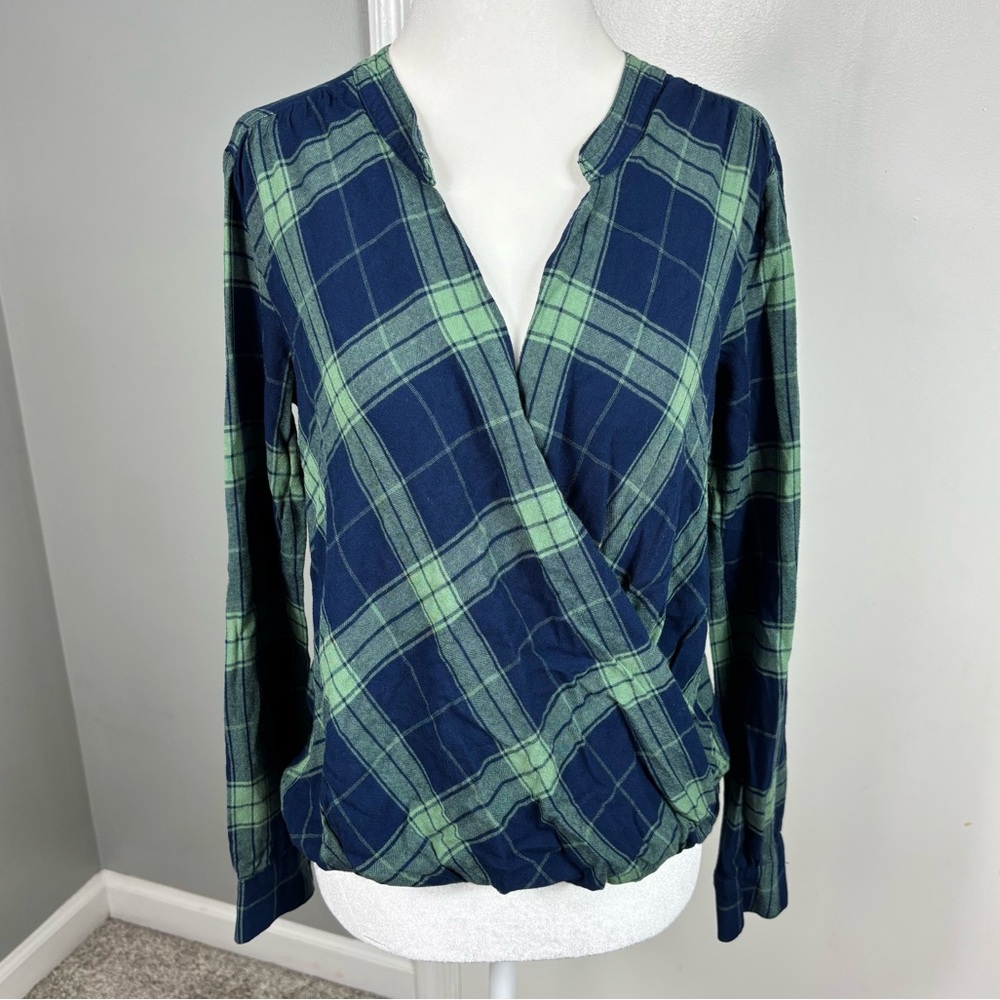 Splendid Plaid‎ Wrap Blouse Size S